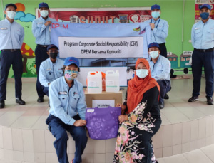 A donation of infection prevention goods to Jimah Baru Elementary School